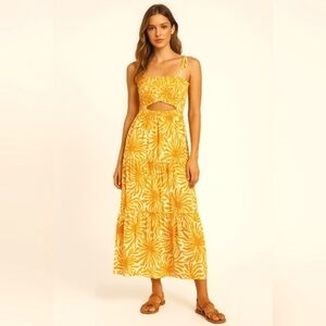 Luxxel Cream and Yellow Dress